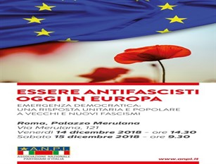 “Essere antifascisti oggi in Europa”. Roma 14 e 15 dicembre convegno nazionale ANPI.