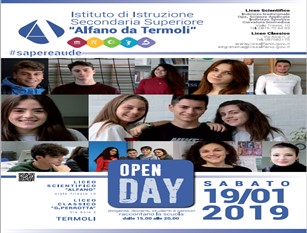Il 19 gennaio Open day all’I.I.S.S. Alfano di Termoli