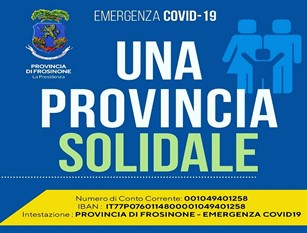 Frosinone: ‘Provincia Solidale’, conto operativo e primo versamento dell’Ente di 20.000 euro