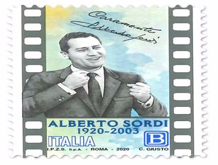100 anni Alberto Sordi: anche in Molise disponibile  il francobollo celebrativo Appartenente alla serie tematica “le Eccellenze italiane dello spettacolo”