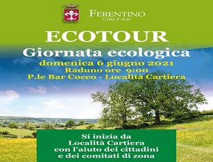 Ferentino: domenica 6 giugno la prima tappa dell’Ecotour 2021 Il sindaco Pompeo e l’assessore Di Marco: un'altra iniziativa della nostra Amministrazione in tema di ecosostenibilità e rispetto per l'ambiente
