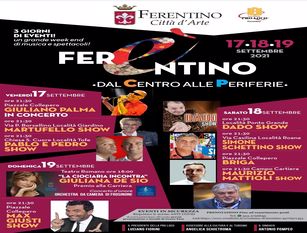 Edizione 2021 di ‘Ferentino è’: Giuliano Palma, Martufello e il  Duo Pablo e Pedro aprono la rassegna che quest’anno si snoderà dal centro alle periferie