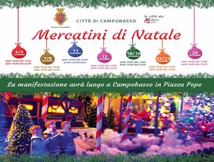 Dal 4 dicembre partono i “Mercatini di Natale” in Piazza Pepe a Campobasso Felice: “Anche questo Natale #IoComproIncittà”