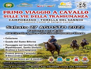 Presentato al Comune di Campobasso il “Primo viaggio a cavallo sulle vie della Transumanza, Campobasso – Torella del Sannio, sul tratturo Castel di Sangro/Lucera”