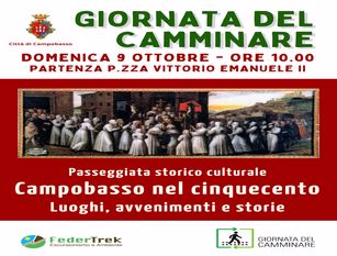 Il Comune di Campobasso pronto a celebrare domenica 9 ottobre anche la Giornata del camminare
