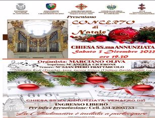 Il tradizionale Concerto di Natale il 3 dicembre all’Annunziata di Venafro A dirne l’organista M° Marciano Oliva