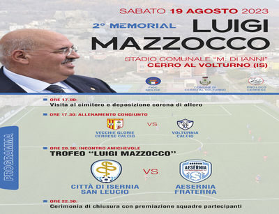 A Cerro a Volturno la seconda edizione del “Memorial Luigi Mazzocco”