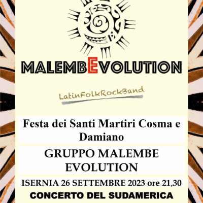 Tornano i “Malembe” a Isernia con  “Concerto del Sudamerica – Una Storia d’altri Tempi”  Concerto folk-rock in scena il 26 settembre in piazza Mercato dalle 21,30