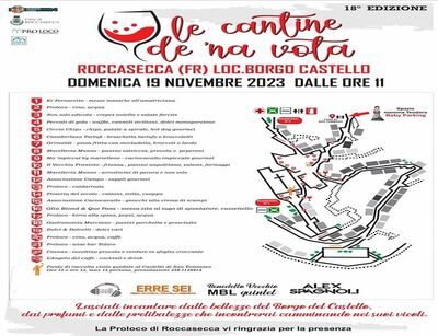 Roccasecca, domenica 19 novembre “Le cantine de na vota” al Borgo Castello