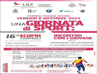 L’8 dicembre a Termoli e’ all’insegna dello sport