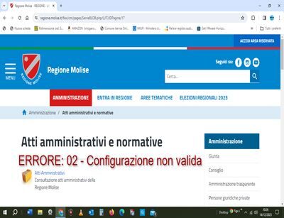 Il sito “Atti Amministrativi “  della Regione Molise fuori uso da più giorni Gli utenti protestano