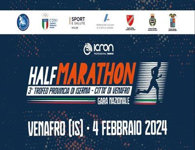 Il prossimo 4 febbraio 2024 si terrà a Venafro la 3^ Half Marathon