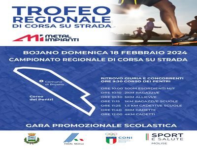 Campionati di Corsa su Strada si svolgeranno il prossimo 18 febbraio a Bojano