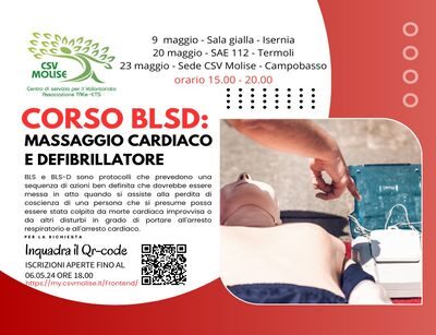 Corso BLSD in Molise: massaggio cardiaco e defibrillatore
