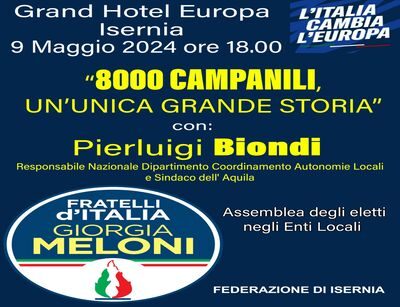 Elezioni Europee: incontro Fratelli d’Italia presso l’Hotel Europa a Isernia