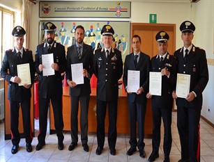 Encomi ed onorificenze per i Carabinieri del Comando Provinciale di Isernia, che si sono distinti in attività di servizio.