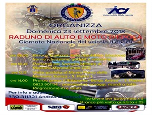 Raduno auto e moto d’epoca a Isernia domenica 23 settembre