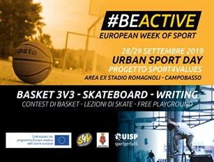 A Campobasso, il 28 e 29 settembre, spazio all’Urban Sport Day grazie al progetto SPORT4VALUES