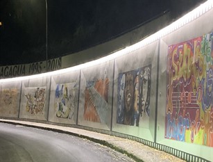 Led artistici per i murales di via Ciamarra a Frosinone
