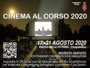 Cinema al Corso 2020: dal 17 al 21 agosto torna Cinema al Corso nel centro di Campobasso