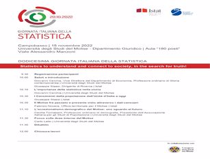 UniMol e Istat, 15 novembre, la Giornata italiana della statistica