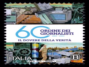 Emesso dal Ministero delle Imprese e del Made in Italy, un francobollo celebrativo dell’Ordine nazionale dei Giornalisti