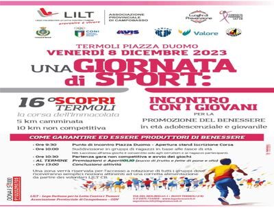 8 dicembre in piazza per sport e benessere: istituito il premio “Sport in Citta’”