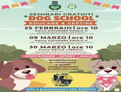 Nei parchi cittadini di Montesilvano promossi tre seminari gratuiti per educare i proprietari dei cani