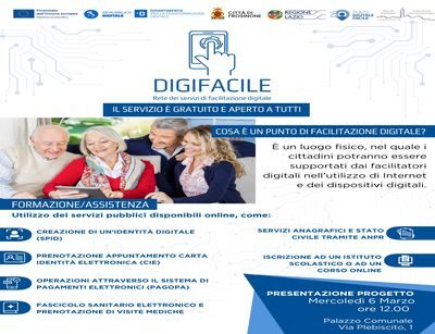 Frosinone, accesso servizi digitali: in arrivo i punti Digifacile per tutti i cittadini.