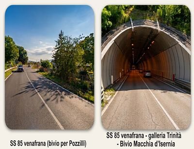 SS 85 Venafrana, cantieri e disagi alla circolazione: lavori a Venafro fino al 9 ottobre, galleria Trinità chiusa fino al 31 ottobre