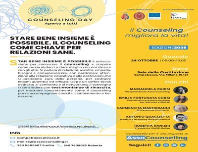In Molise, per la prima volta, un convegno che tratta di counseling dal tema: “Stare bene insieme è possibile”